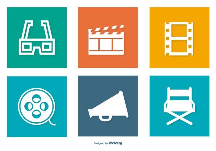700x490 Cinema Icon Collection Vector