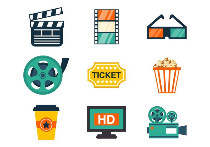 700x490 Cinema Icons Vector