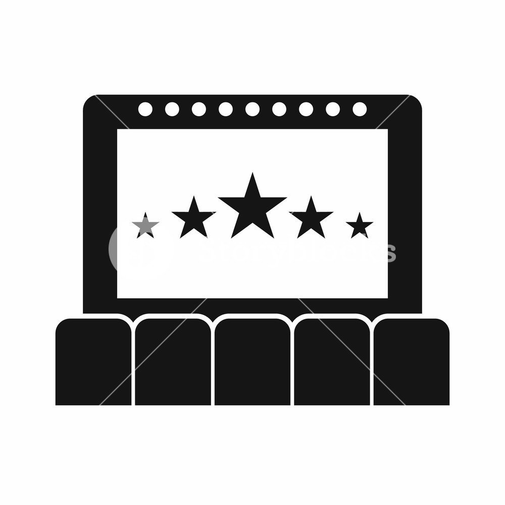 1000x1000 Cinema Icon In Simple Style Isolated On White Background Watching