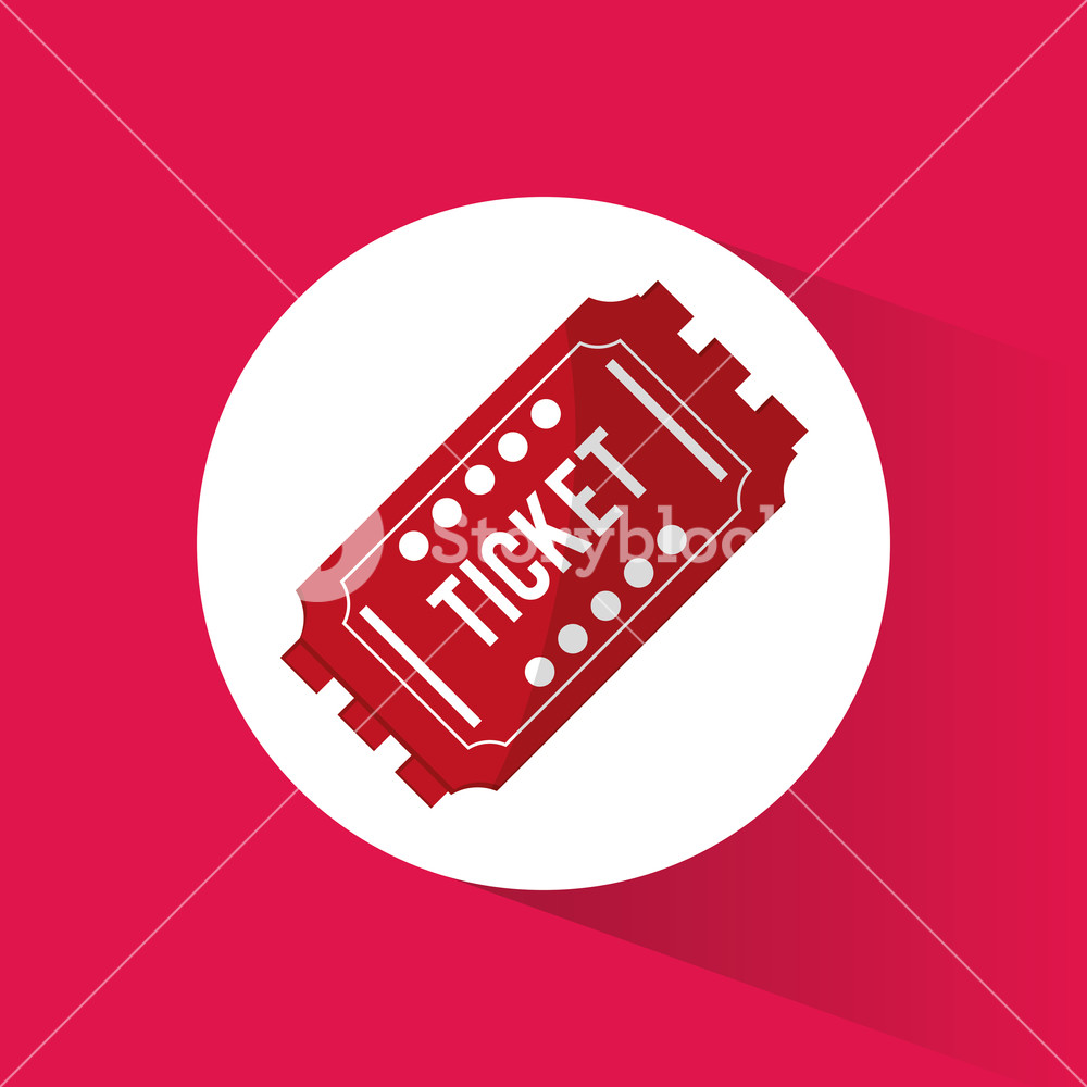 1000x1000 Ticket Event Movie Cinema Icon Vector Illustration Royalty