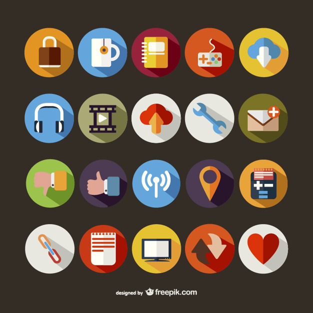 626x626 Large Round Icons Pack Vector Free Download