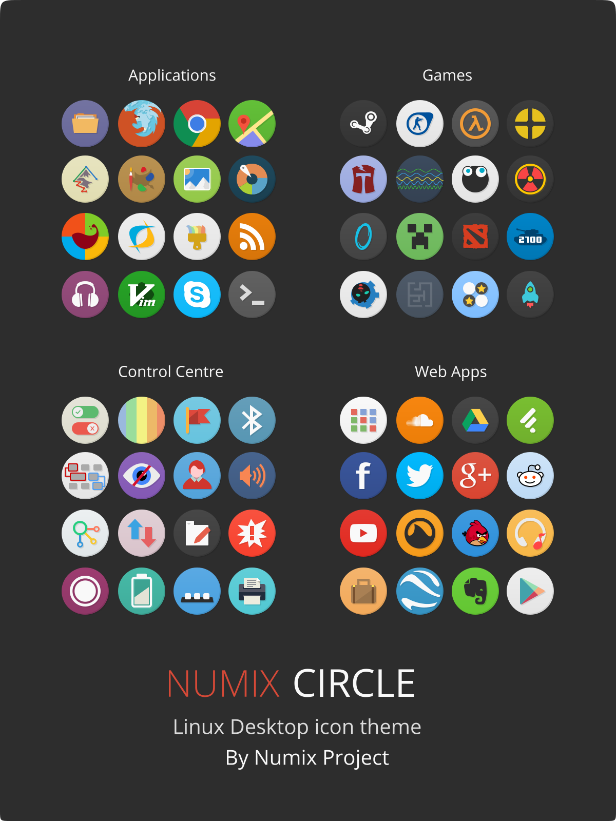 1200x1600 Numix Circle Linux Desktop Icon Theme
