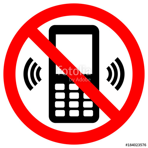 500x500 No Cell Phones Sign Button Mobile Phone Icon In Red Crossed Out
