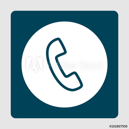 500x500 Phone Icon, On White Circle Background Surrounded