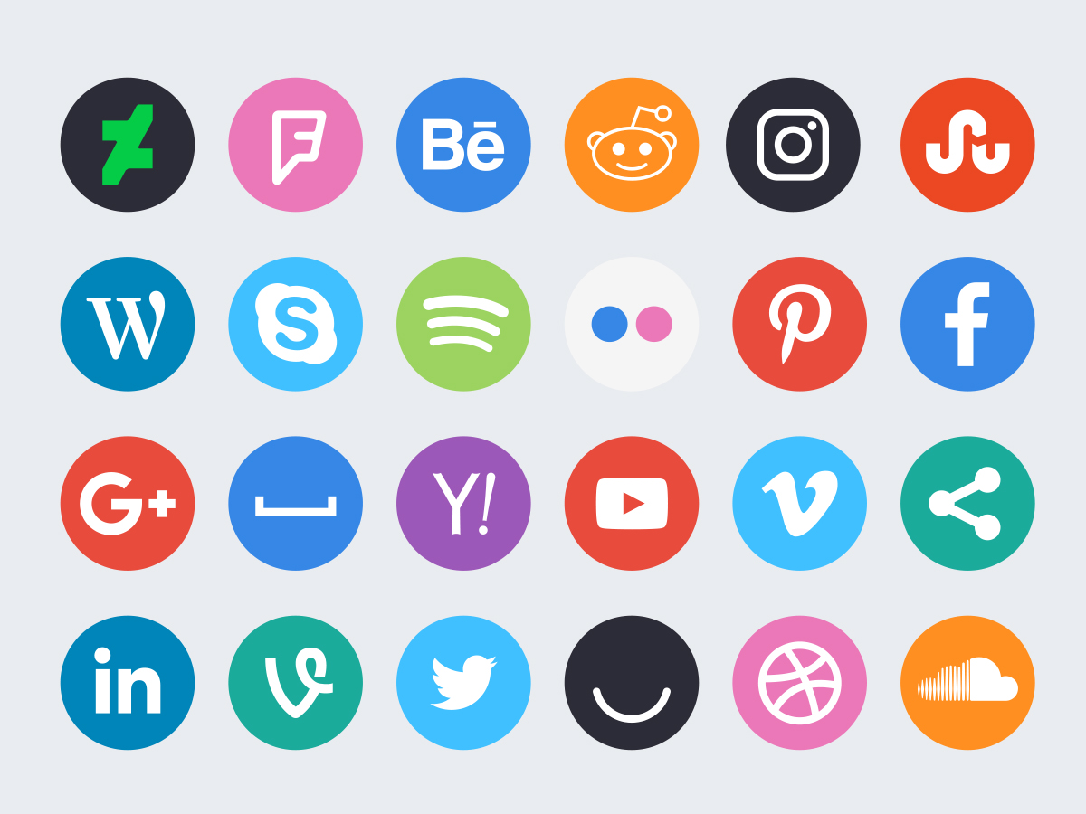 Free Social Circle Icons 1200x900 Free Social Circle Icons