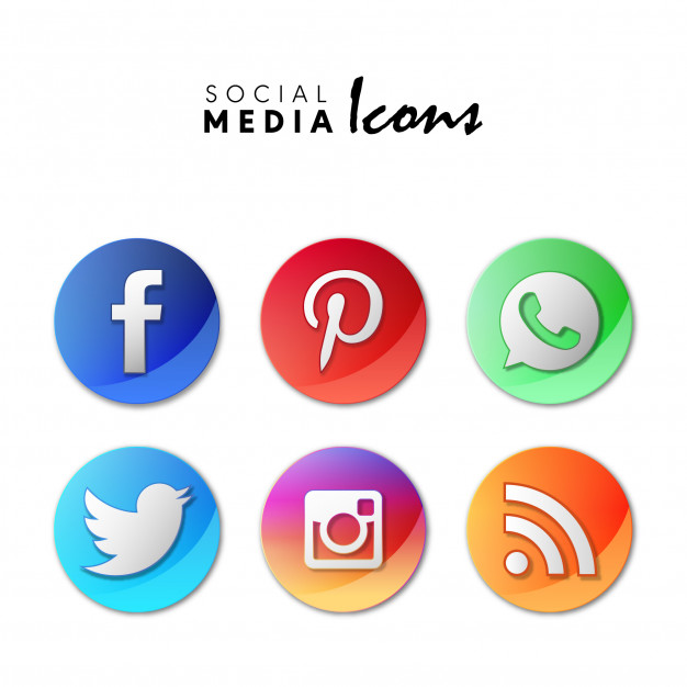626x626 Popular Social Media Icons Set In Circles Vector Free Download