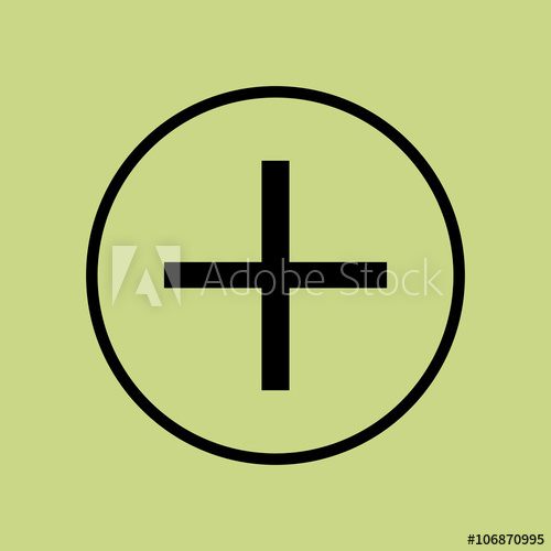 Plus Icon, On Green Background, Circle Border, Dark Outline 500x500 Plus Icon, On Green Background, Circle Border, Dark Outline
