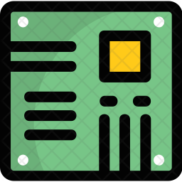 256x256 Circuit Board Icon Of Colored Outline Style