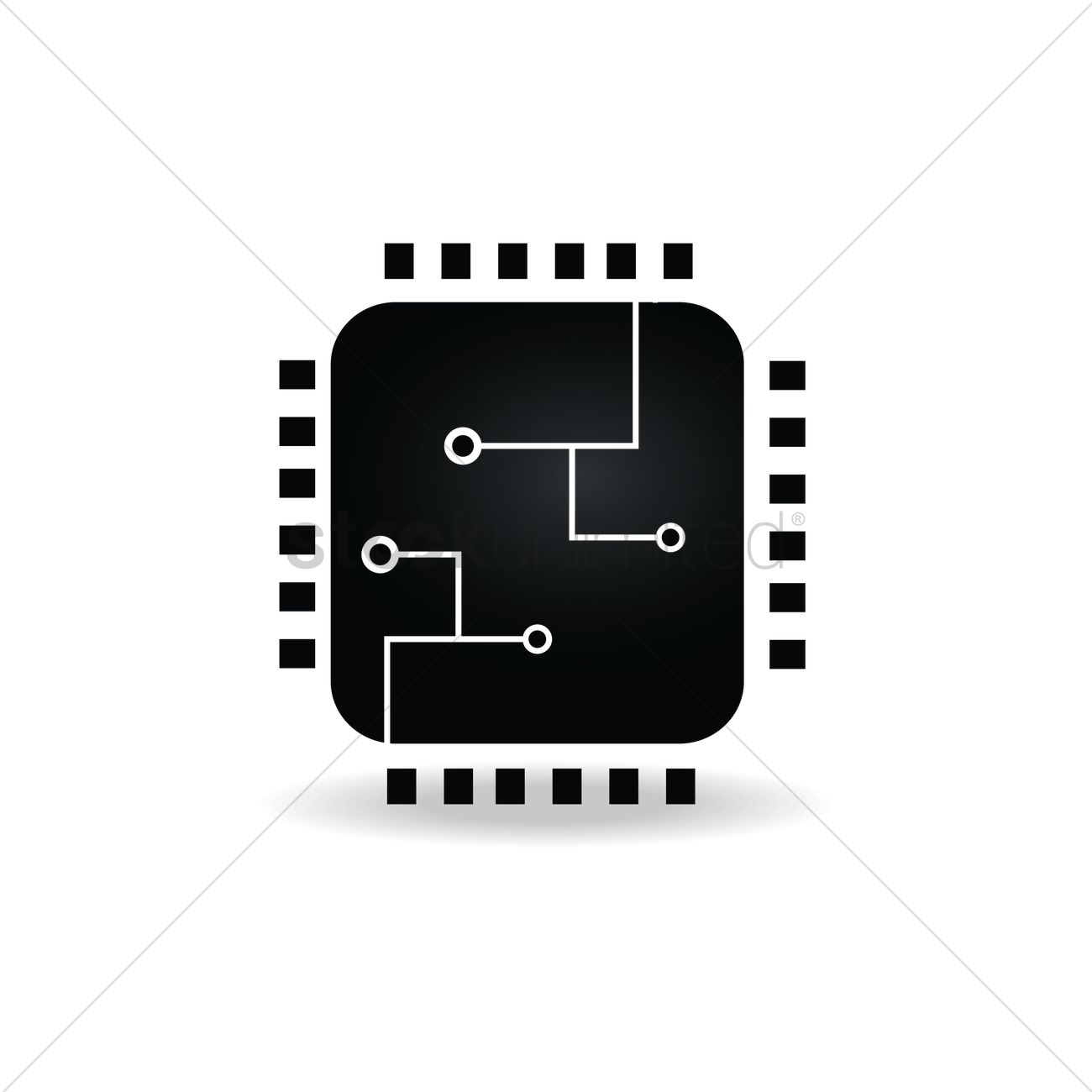 1300x1300 Circuit Board Icon Vector Image