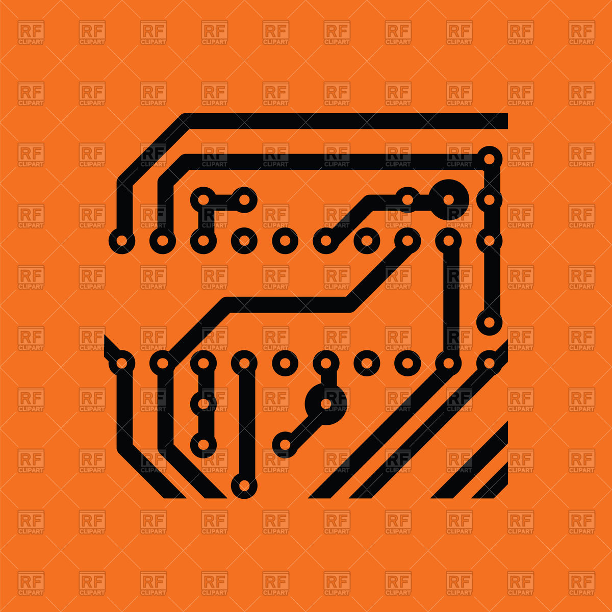 1200x1200 Circuit Board Icon On Orange Background Vector Image Of Icons