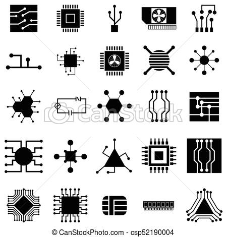 450x470 Circuit Board Icon Set Vector Clipart