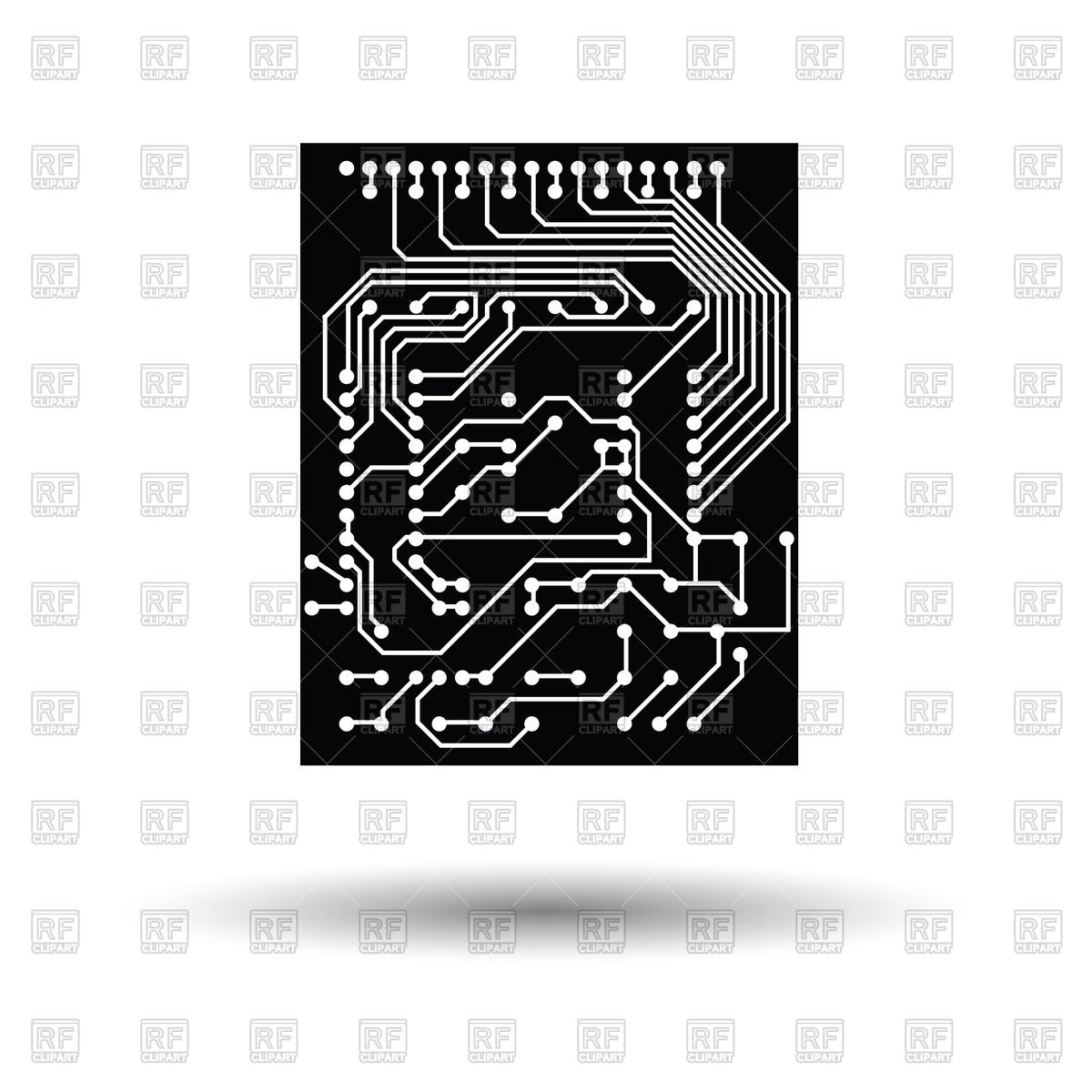 1200x1200 Circuit Board Icon With Shadow Vector Image Of Icons And Emblems