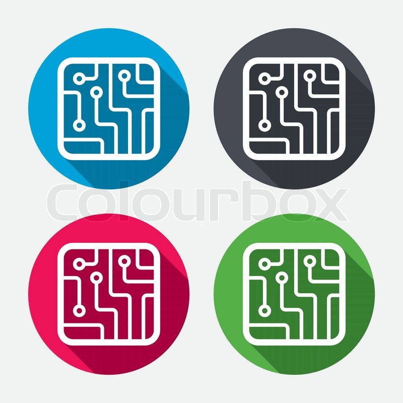 800x800 Circuit Board Sign Icon Technology Stock Vector Colourbox