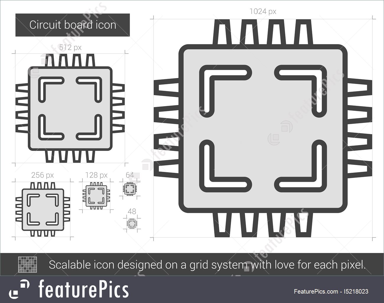 1300x1028 Emblems And Symbols Circuit Board Line Icon
