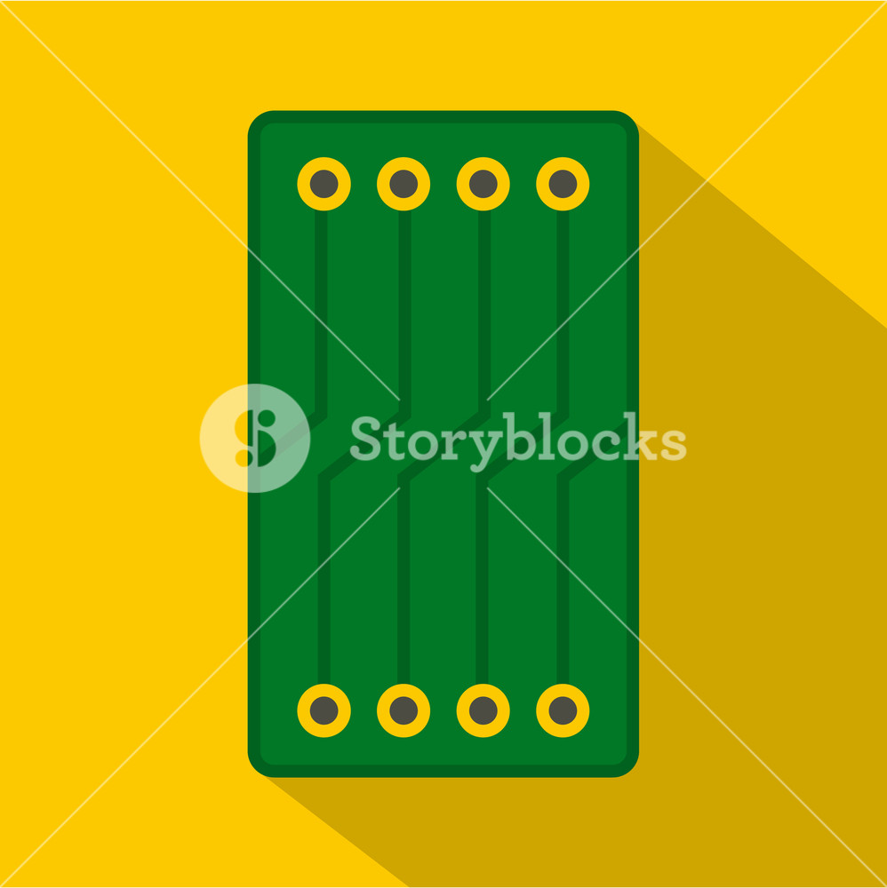 998x1000 Green Circuit Board Icon Flat Illustration Of Green Circuit Board