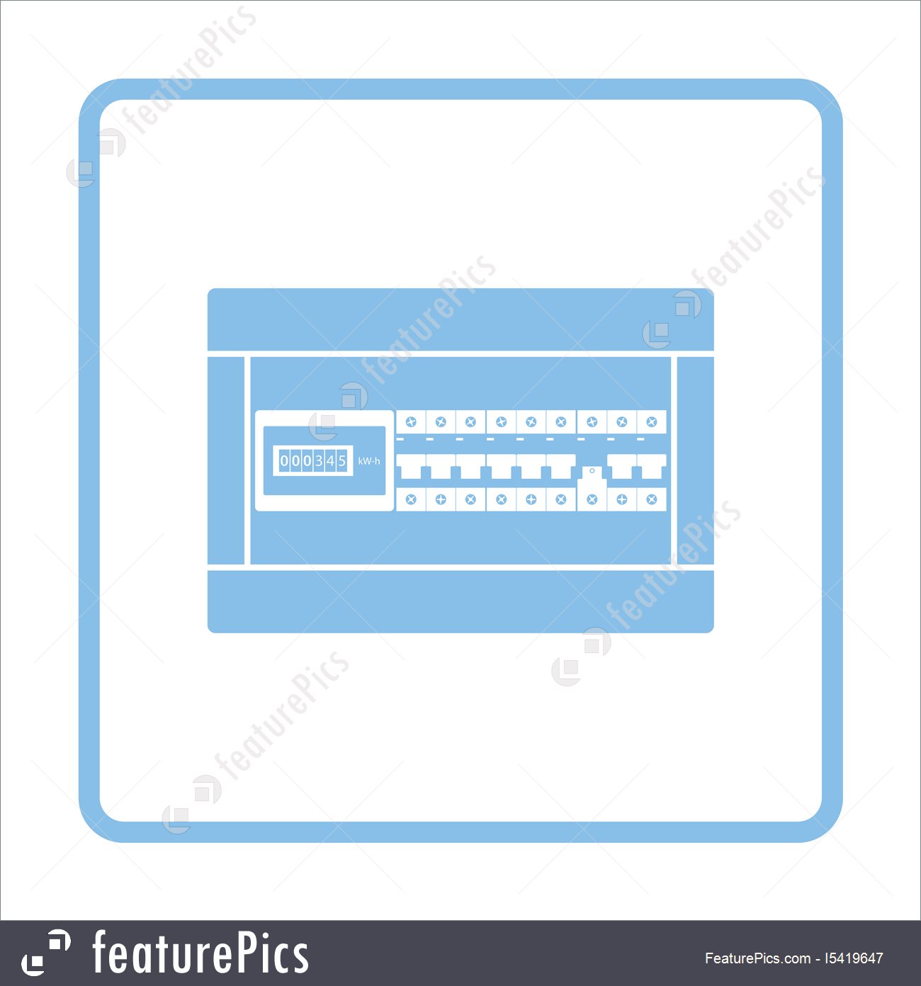 1300x1392 Illustration Of Circuit Breakers Box Icon