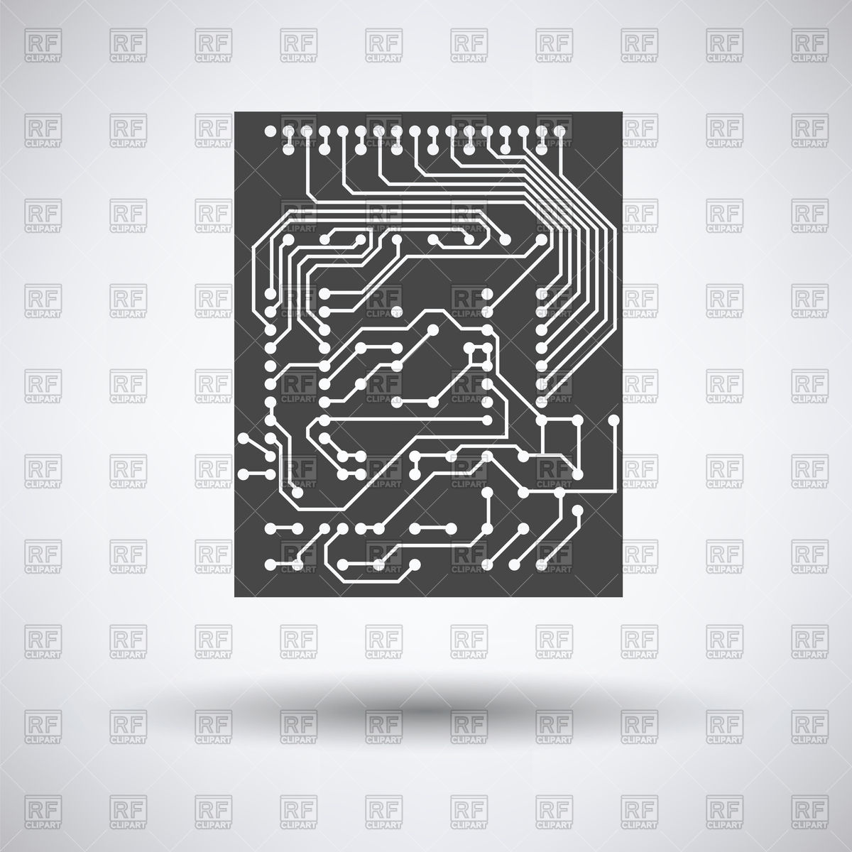 1200x1200 Circuit Icon On Gray Background Vector Image Of Signs, Symbols