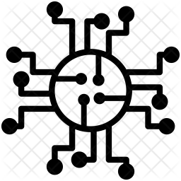 256x256 Network Circuit Icon Of Glyph Style