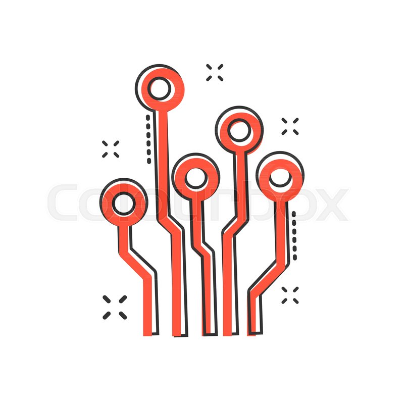800x800 Vector Cartoon Circuit Board Icon In Stock Vector Colourbox