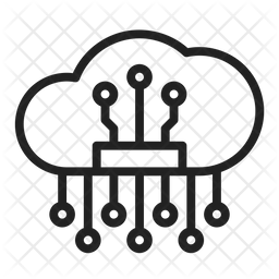 Cloud Circuit Icon Of Line Style 256x256 Cloud Circuit Icon Of Line Style