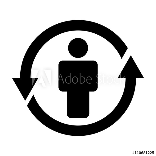500x500 Businessman Circulation Icon Black On White Background