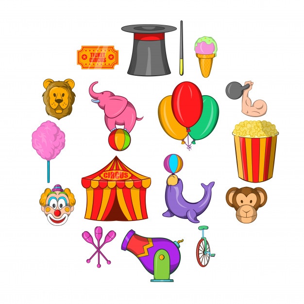 626x626 Circus Icon Set Vector Free Download