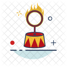 256x256 Fire Ring Circus Icon Of Colored Outline Style