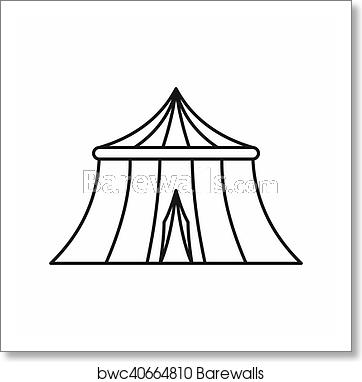 Circus Tent Icon, Outline Style, Art Print Barewalls Posters 362x382 Circus Tent Icon, Outline Style, Art Print Barewalls Posters
