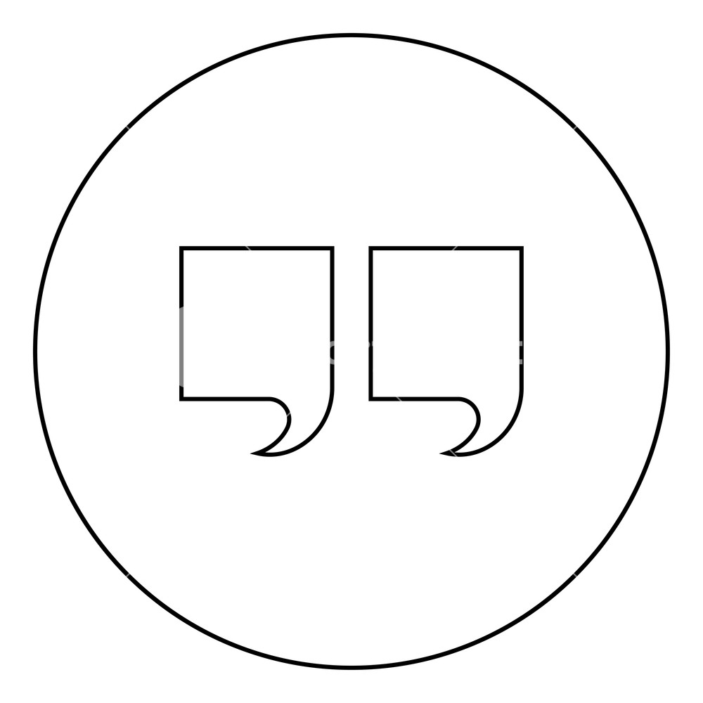 1000x1000 Citation Icon Black Color In Circle Outline Vector Illustration