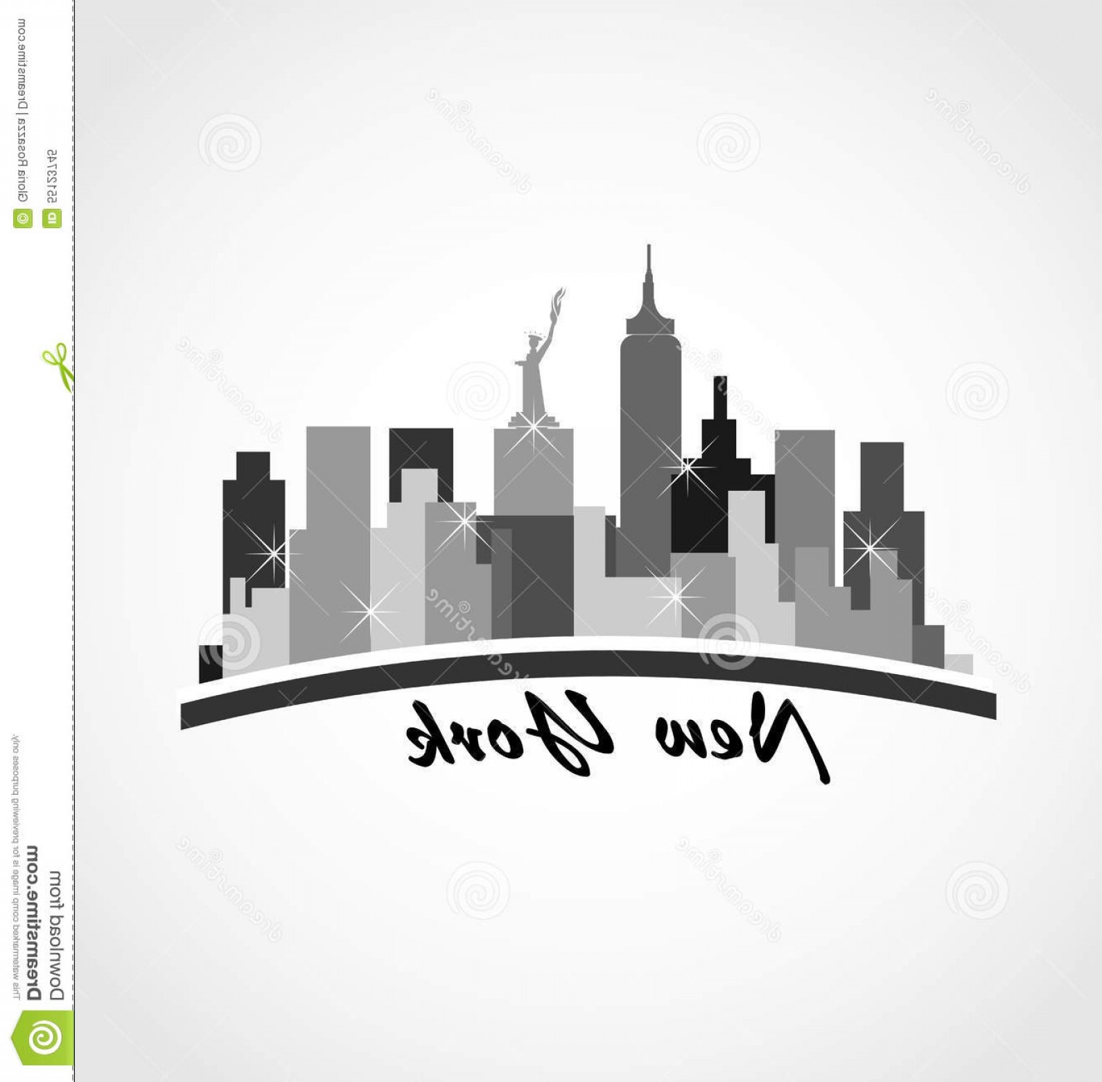 1590x1560 Stock Illustration New York City Skyline Buildings Logo Icon
