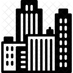 256x256 City Icon Of Glyph Style