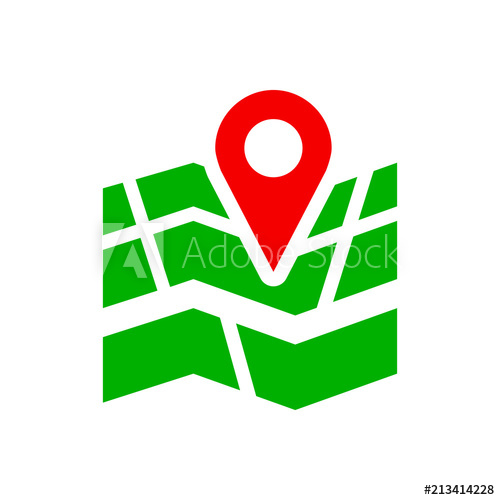 500x500 Red Gps Navigator Location On City Map Icon For Stock