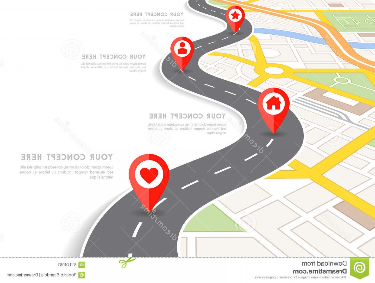1560x1176 Stock Illustration Vector Perspective City Map Infographic