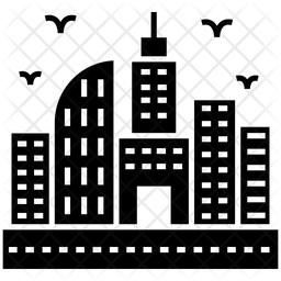 256x256 Cityscape Icon Of Glyph Style