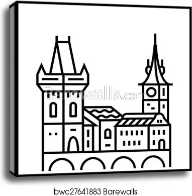 382x390 Cityscape Icon, Canvas Print Barewalls Posters Prints