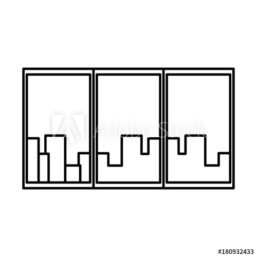 500x500 Window With Cityscape Icon Vector Illustration Graphic Design