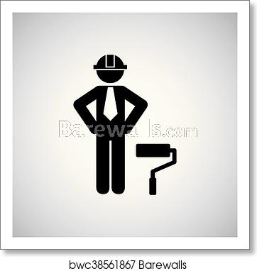362x382 Civil Engineering Icon, Art Print Barewalls Posters Prints