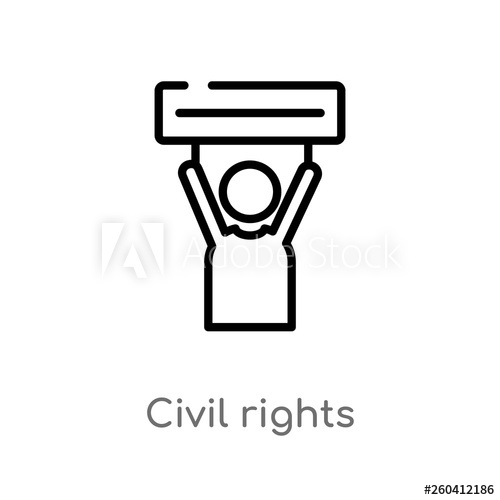 500x500 Outline Civil Rights Vector Icon Isolated Black Simple Line