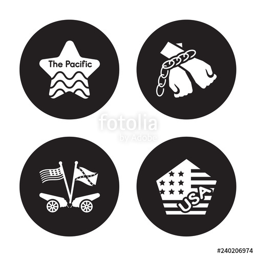 500x500 Vector Icon Set Pacific Ocean, American Civil War, Slavery