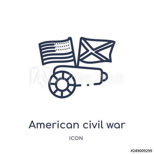 500x500 American Civil War Icon From United States Of America Outline