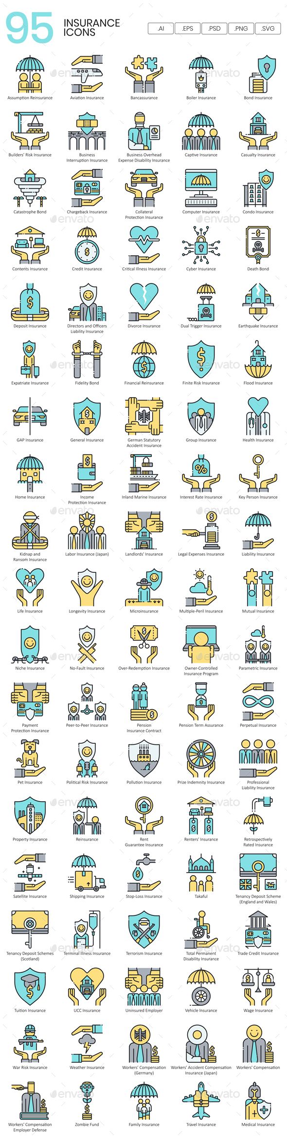 Insurance Icons Fully Customisable Set Of Icons 590x2347 Insurance Icons Fully Customisable Set Of Icons