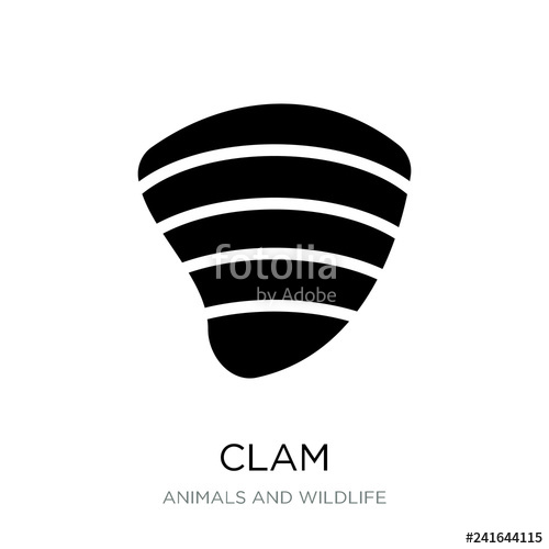 500x500 Clam Icon Vector On White Background, Clam Trendy Filled Icons F