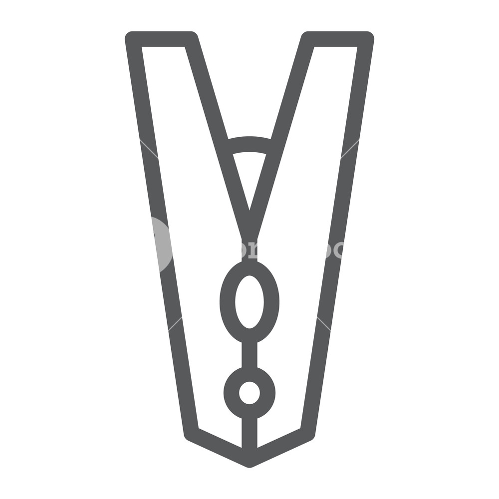 1000x1000 Clothespin Line Icon, Laundry And Clothes, Clamp Sign, Vector