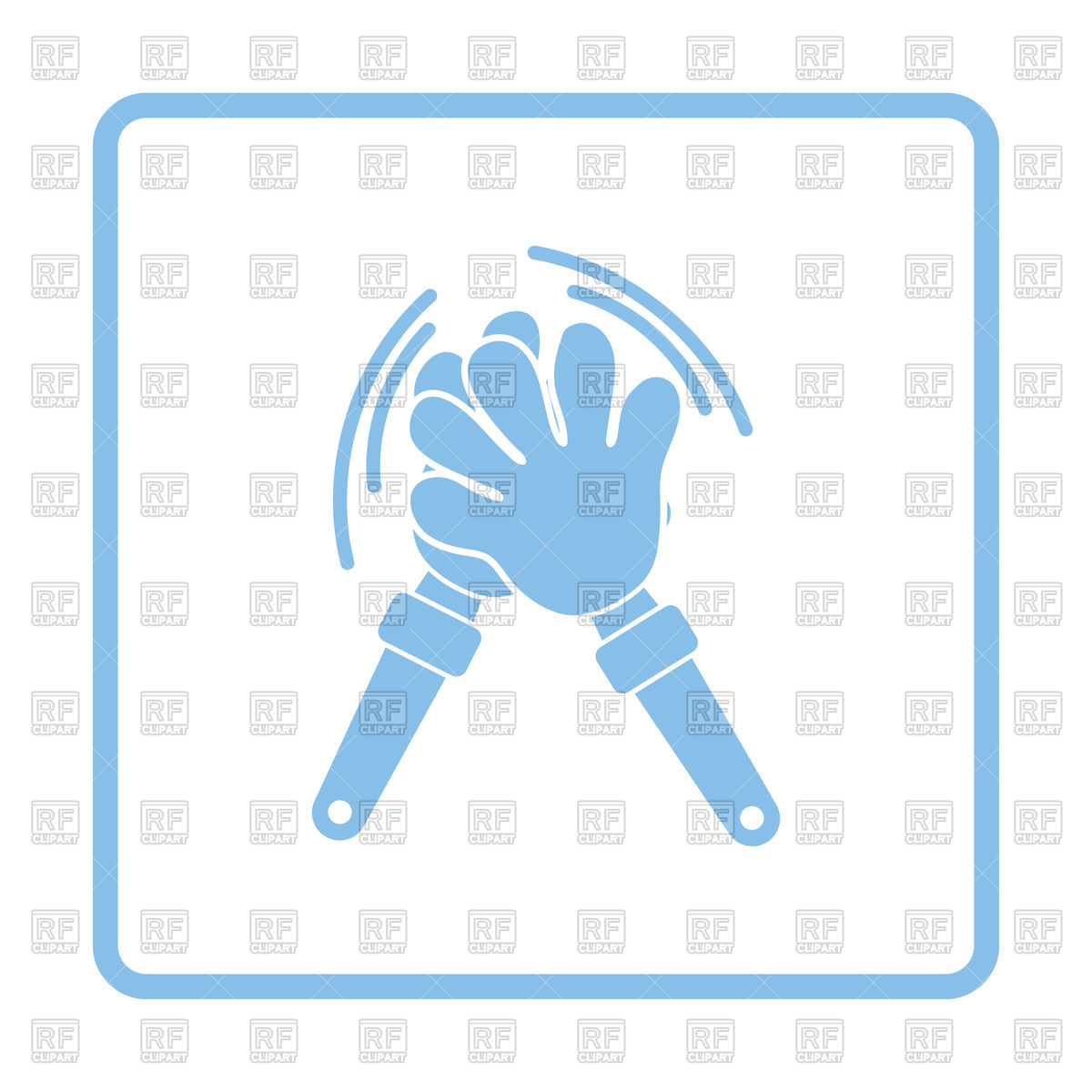1200x1200 Football Fans Clap Hand Toy Blue Icon Vector Image Of Icons