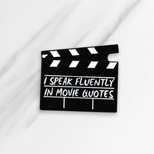 640x640 Movie Set Clapboard Soft Enamel Brooches Movie Icon Vintage Button