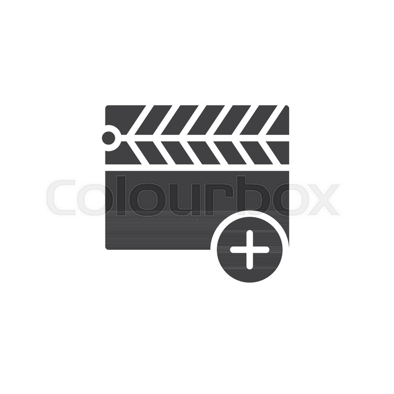 800x800 Add Clapper Icon Vector, Filled Flat Stock Vector Colourbox
