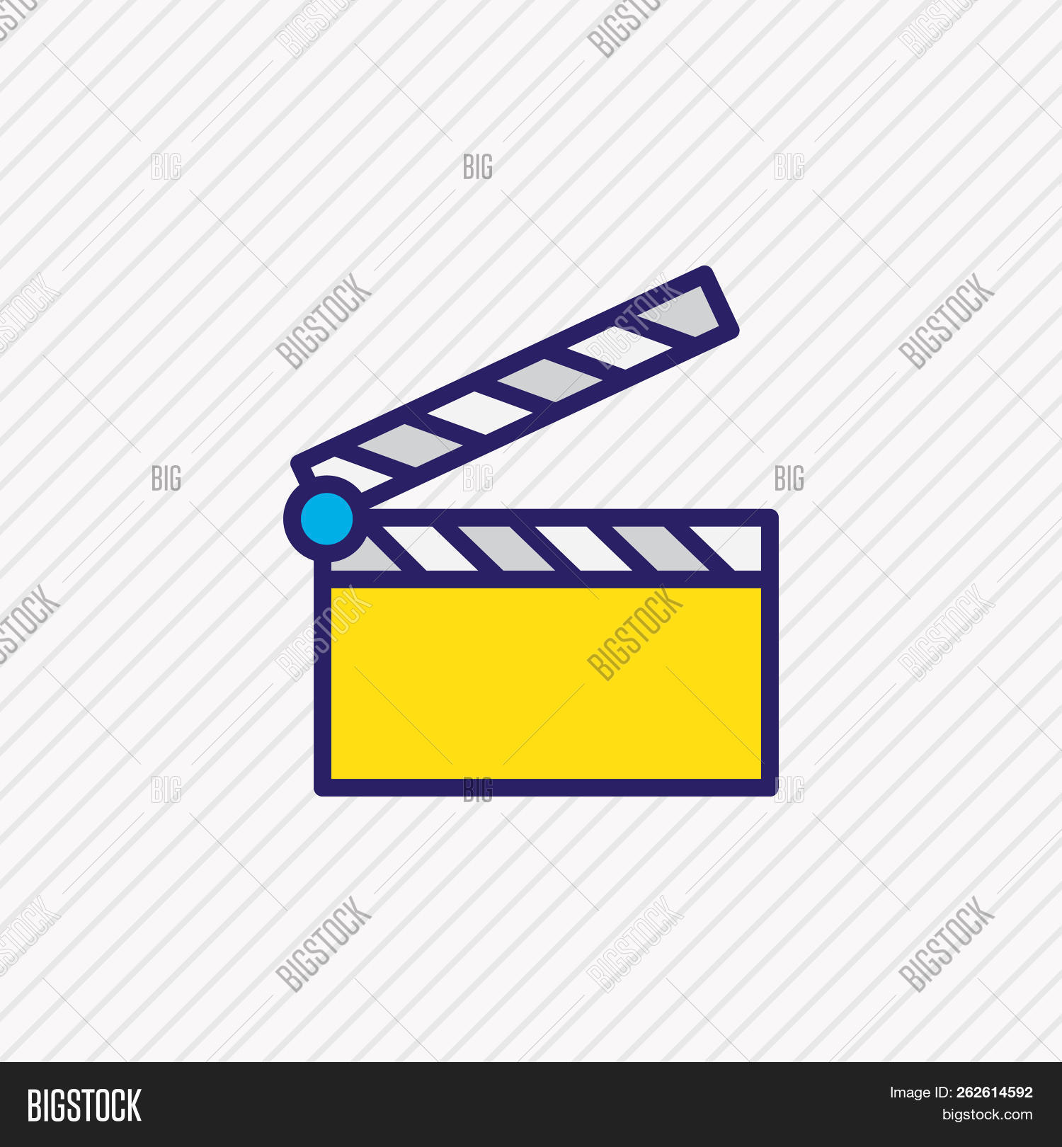 1500x1620 Illustration Of Clapper Icon Colored Line Beautiful Film
