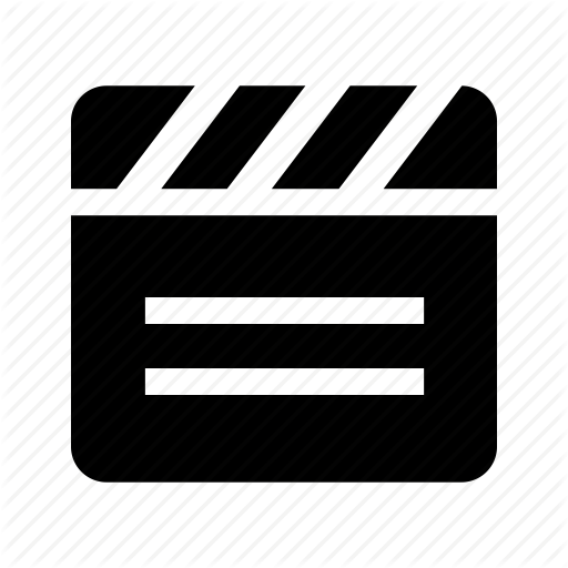 512x512 Cinema, Clapper, Film, Movie, Text, Video Icon