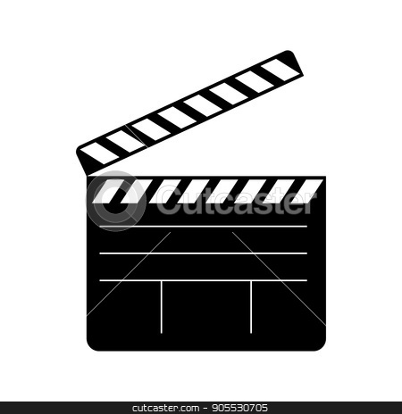 450x464 Open Clapperboard Icon Stock Vector