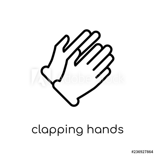500x500 Clapping Hands Icon Trendy Modern Flat Linear Vector Clapping